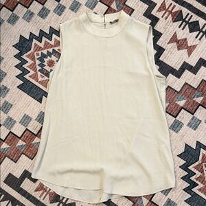 Sleeveless Mock Neck Women's Top in Light Gray
